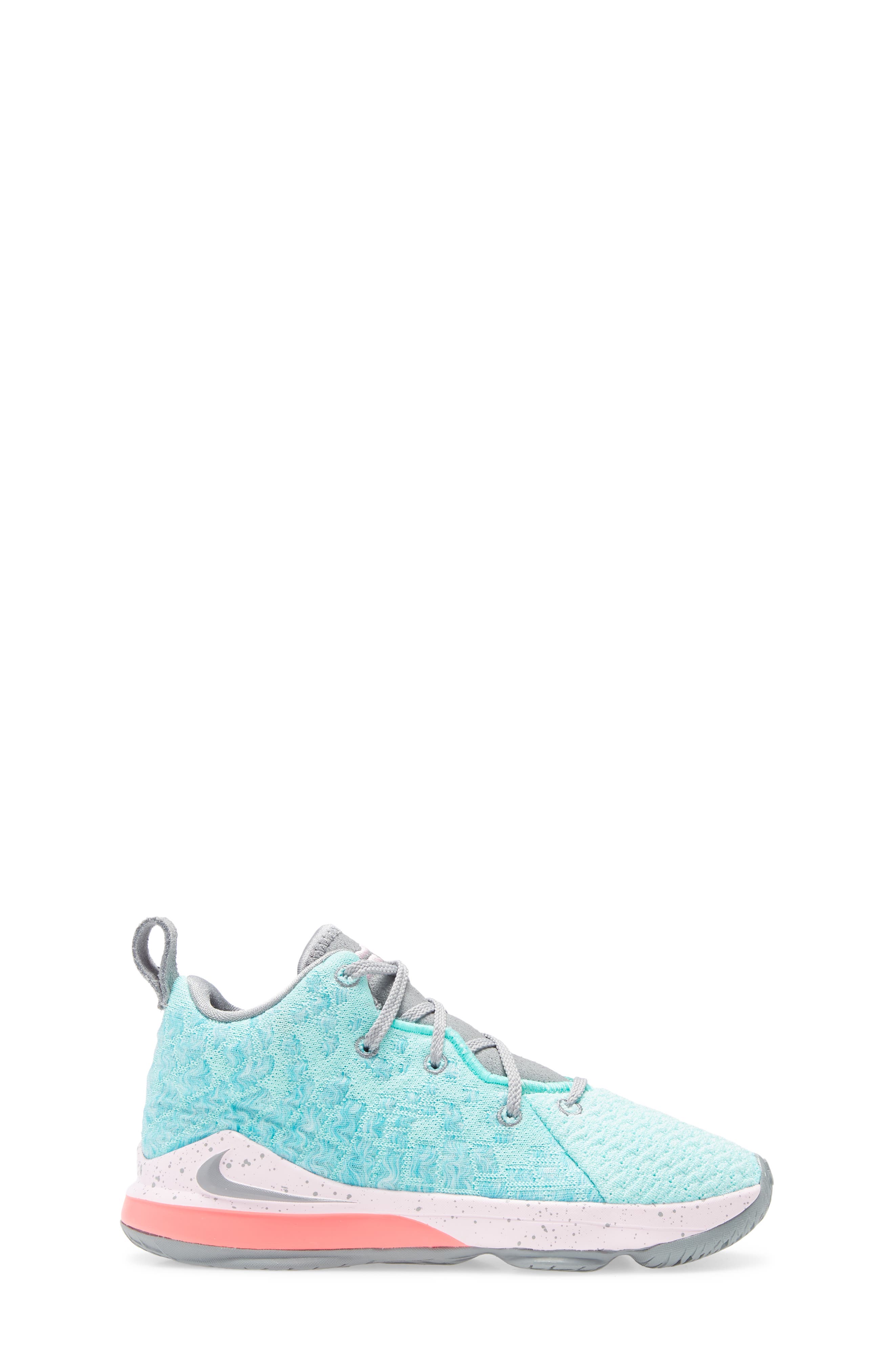 LeBron XVII Basketball Shoe, Alternate, color, LIGHT AQUA/ GREY-PINK FOAM
