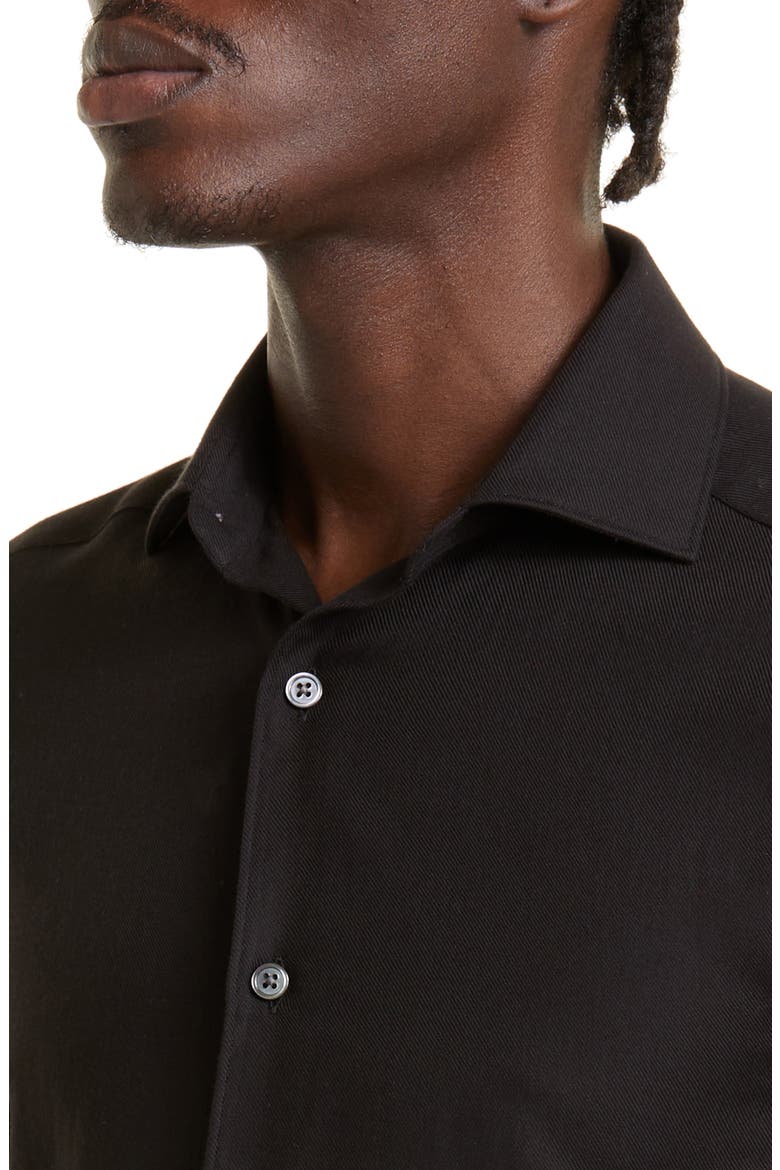 Cashco Cotton & Cashmere Button-Up Shirt, Alternate, color, BLACK