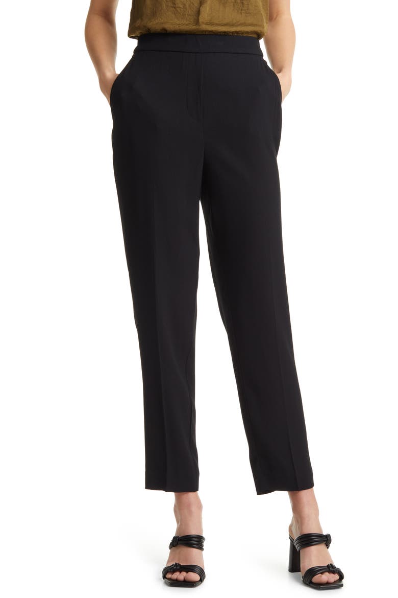 Relaxed Ankle Pants, Main, color, BLACK