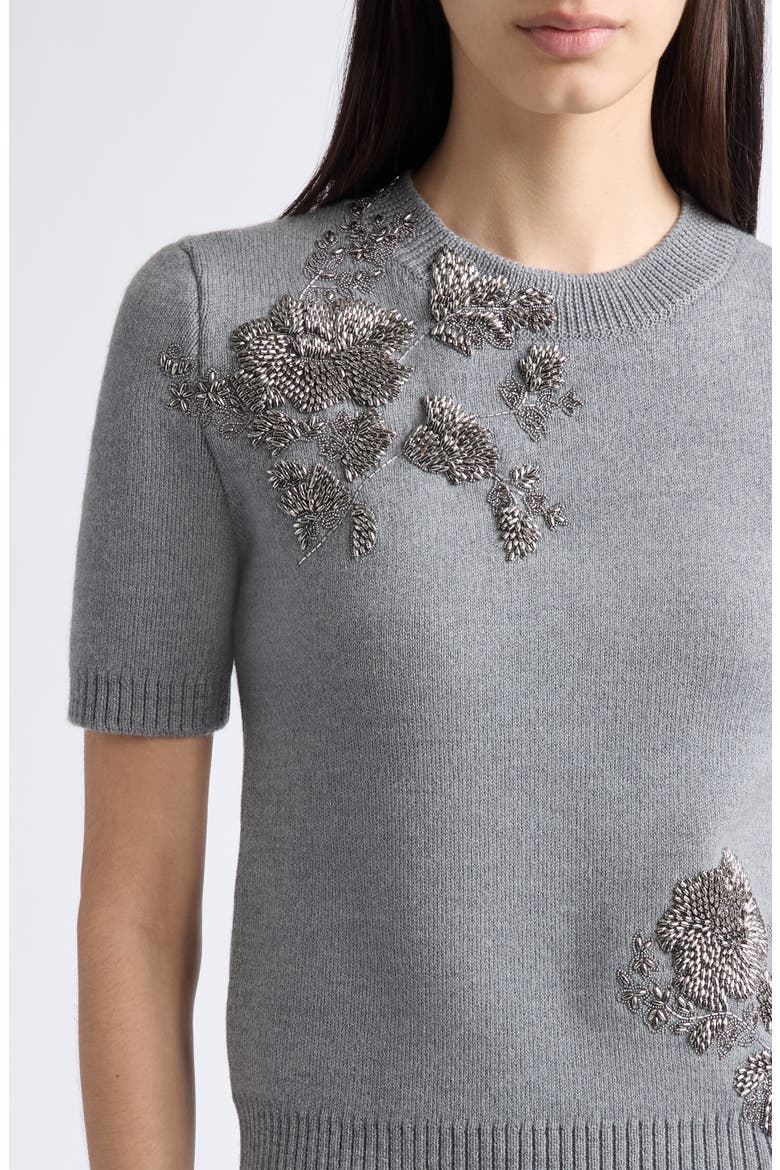 Beaded Wool Sweater, Alternate, color, MELANGE GREY