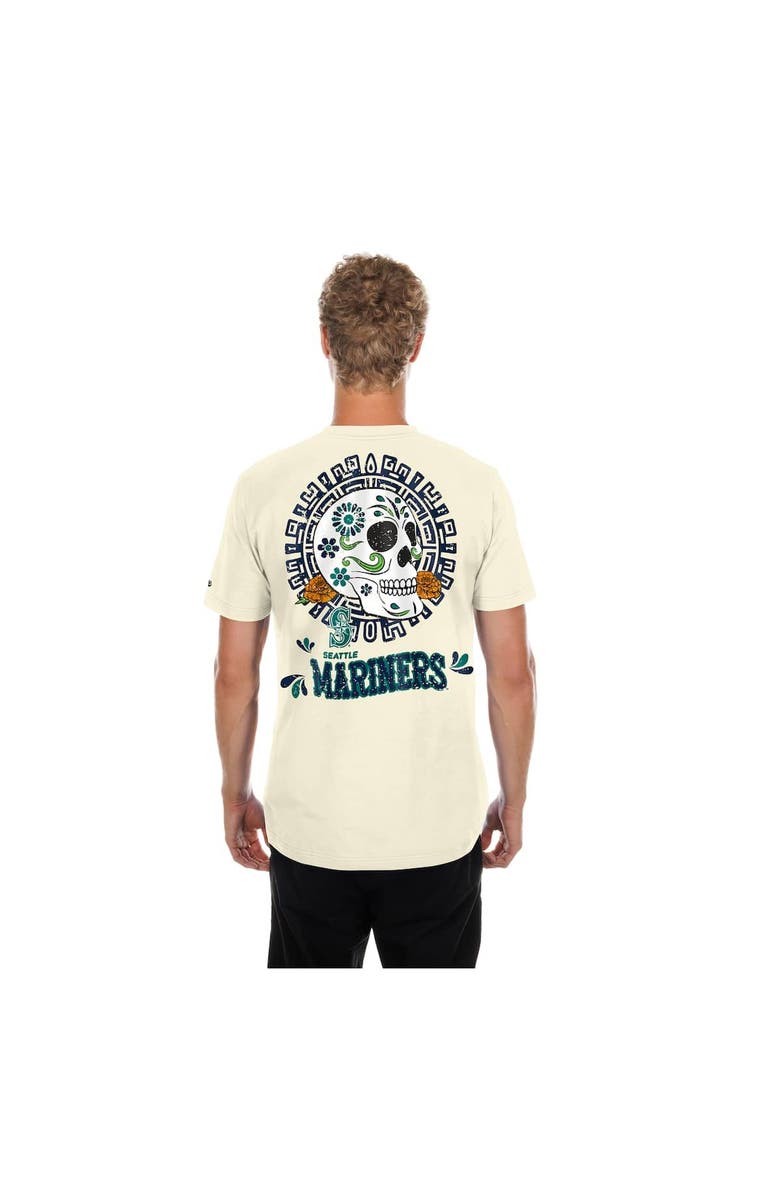 New Era Men's New Era Natural Seattle Mariners Dia de los Muertos Sugar Skull T-Shirt, Alternate, color, Natural
