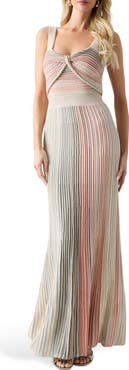 Marciano Rosy Metallic Knit Maxi Dress