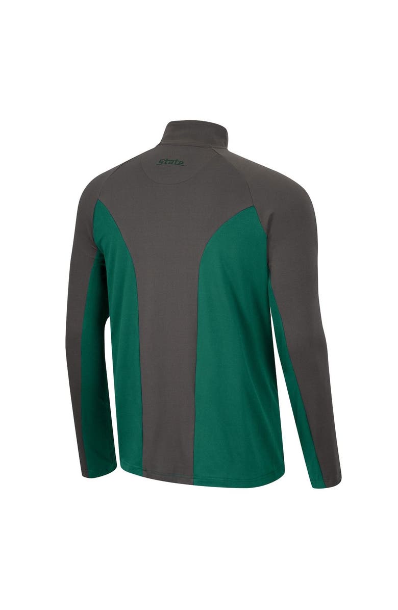 COLOSSEUM Men's Colosseum Green/Charcoal Michigan State Spartans Two Yutes Raglan Quarter-Zip Windshirt, Alternate, color, Green