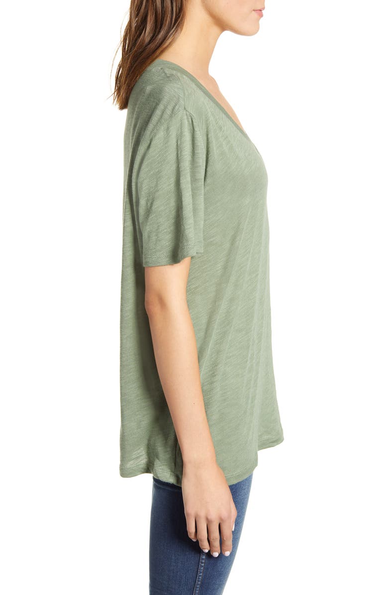 Splendid V-Neck Slub Jersey Tee, Alternate, color, 