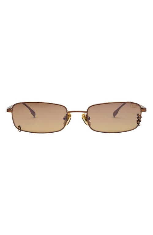 Dezi Hooked 54mm Rectangular Sunglasses In Brown