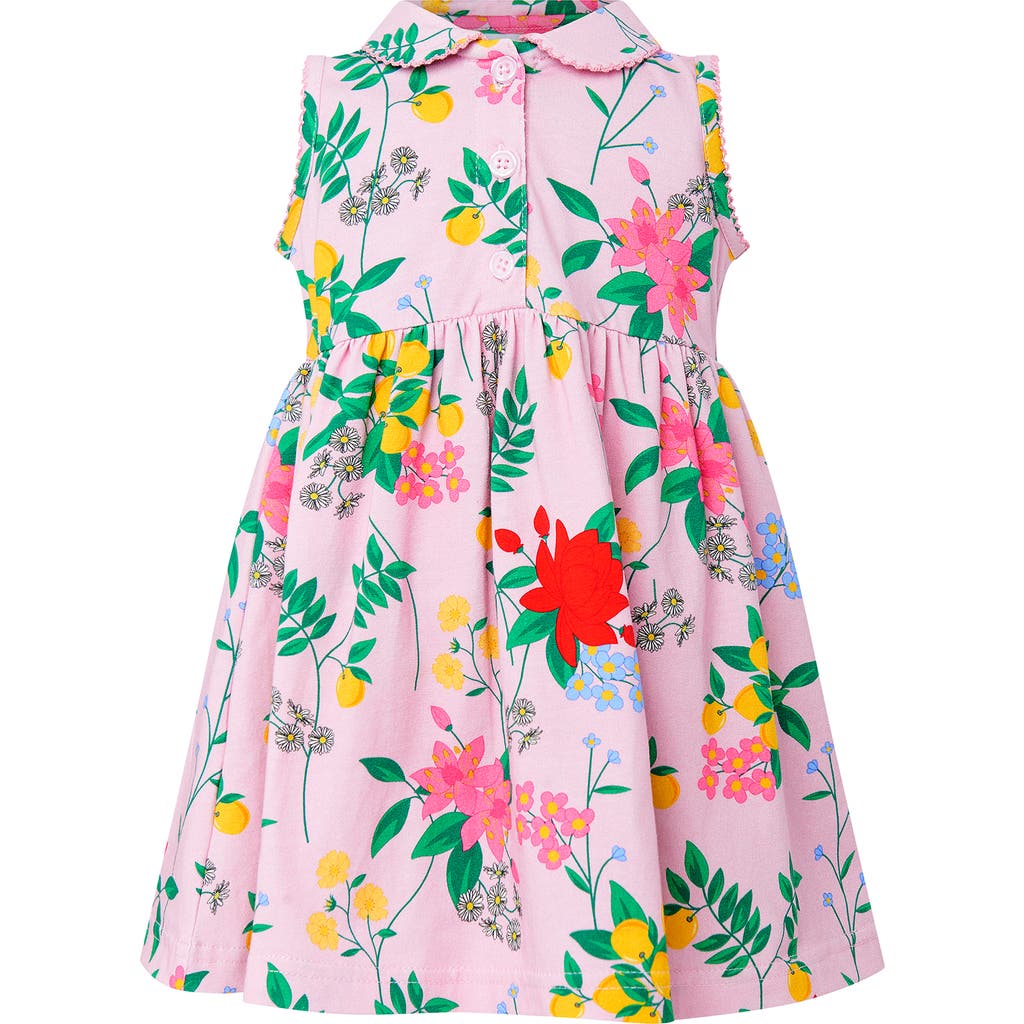 Rachel Riley Botanical Floral Jersey Dress In Light Pink
