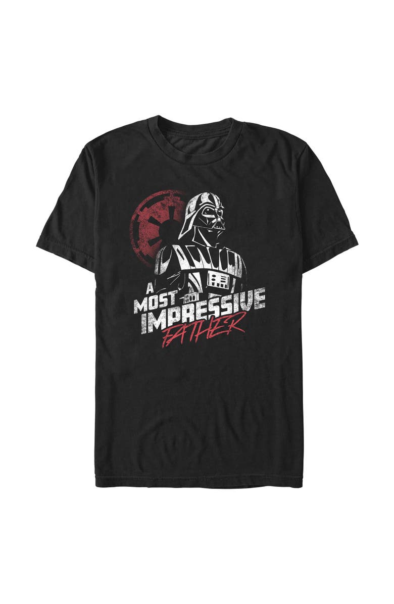 Star Wars: A New Hope Men's Star Wars A New Hope A Most Impressive Father  Graphic T-Shirt, Main, color, Black