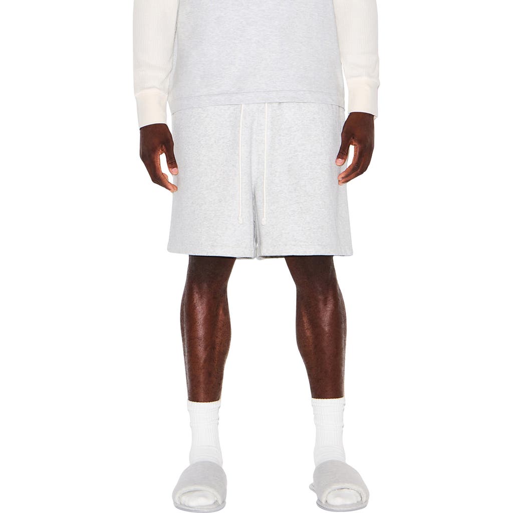 Skims Relaxed Fleece Lounge Shorts In White