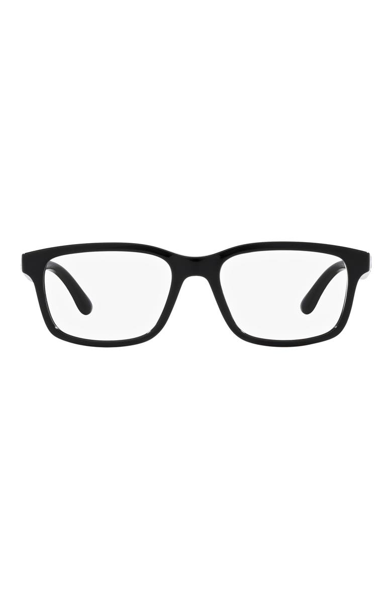 48mm Rectangular Optical Glasses, Main, color, BLACK