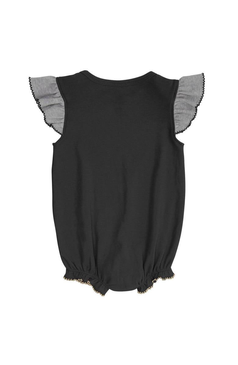 Outerstuff Girls Newborn & Infant Black/Heathered Gray New Orleans Saints All The Love Bodysuit Bib & Booties Set, Alternate, color,