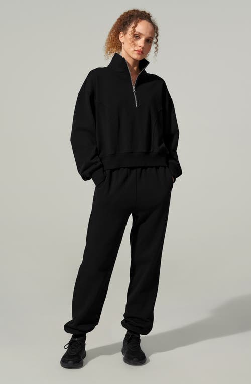 Lilysilk Heirloom '89 Half-zip Pullover In Black
