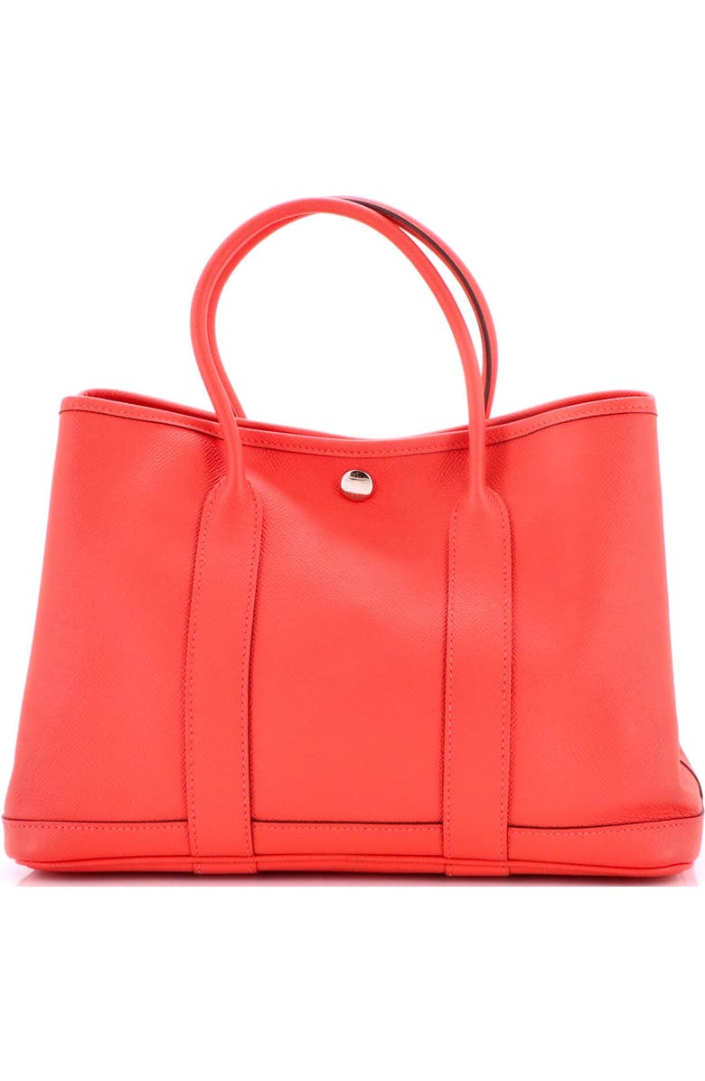 Pre-Owned Hermes Garden Party Tote Leather 30, Alternate, color, Rouge Pivoine