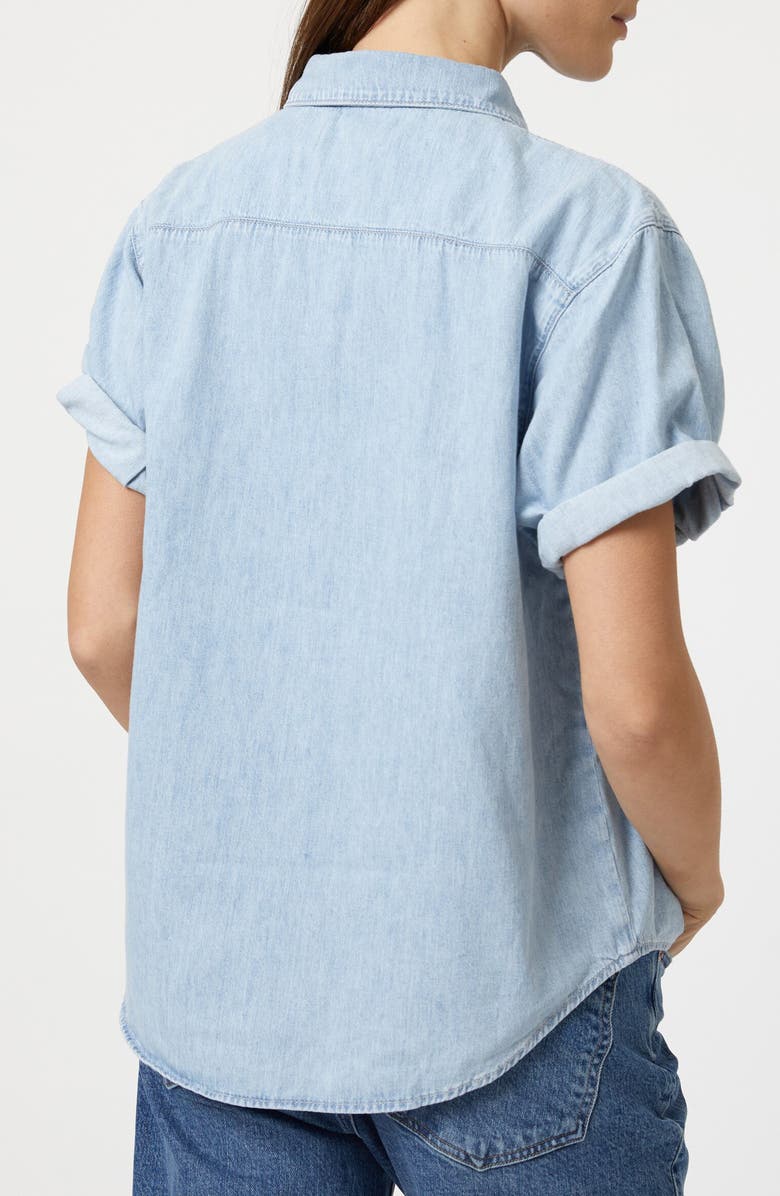 Mavi Jeans Deva Short Sleeve Denim Button-Up Shirt, Alternate, color, 