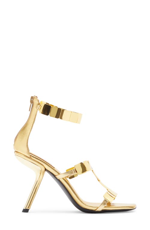 Jeffrey Campbell Ascend Ankle Strap Sandal In Gold Gold