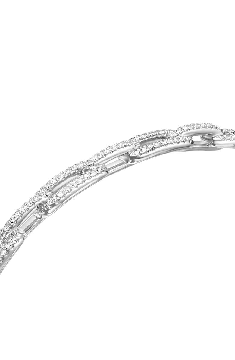 David Yurman Stax 18K Gold Chain Link Bracelet with Diamonds, Alternate, color, White Gold