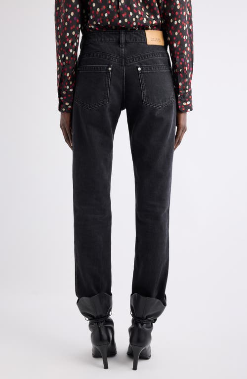 Isabel Marant Silviana Pintuck Slim Fit Jeans In Black