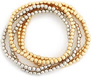 Panacea Set of 5 Two-Tone Beaded Stretch Bracelets