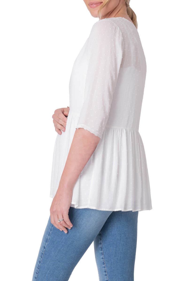 Seraphine Clip-Dot Chiffon Maternity/Nursing Top, Alternate, color, 
