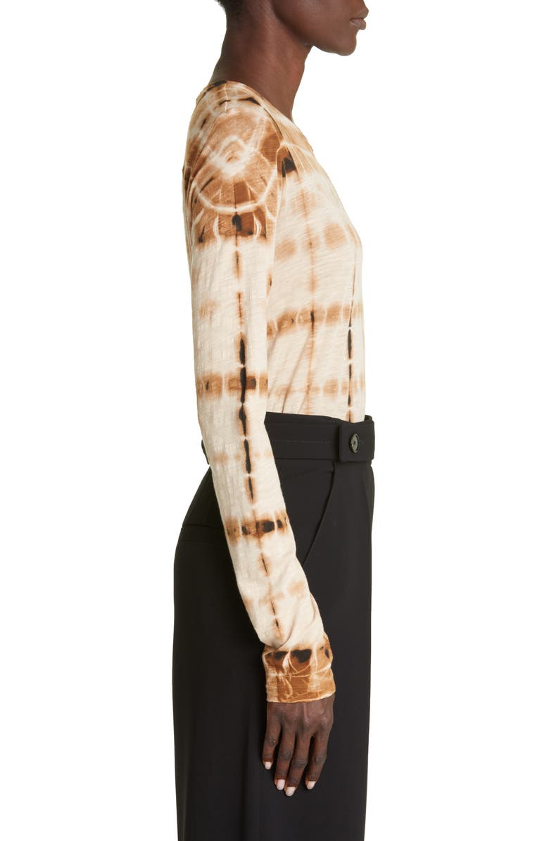 Proenza Schouler Tie Dye Long Sleeve Cotton Shirt, Alternate, color, Brown Multi