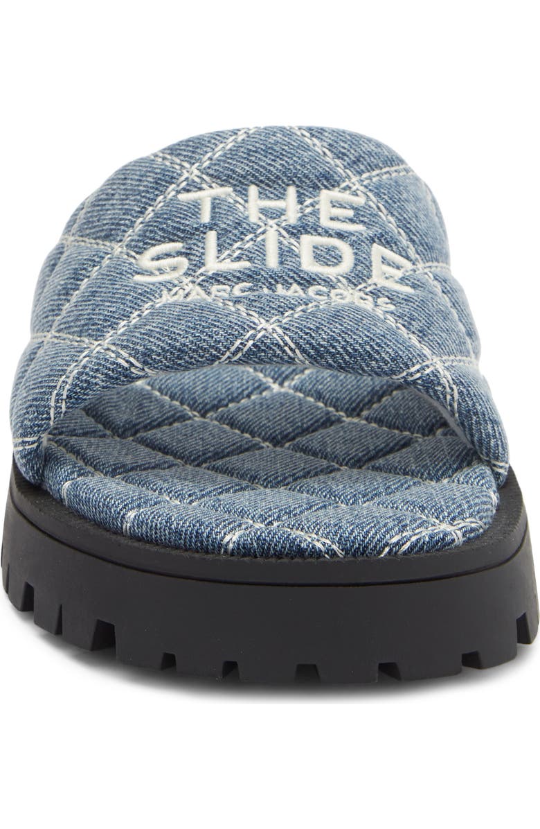 Marc Jacobs Quilted Denim Slide Sandal, Alternate, color, Light Wash Indigo
