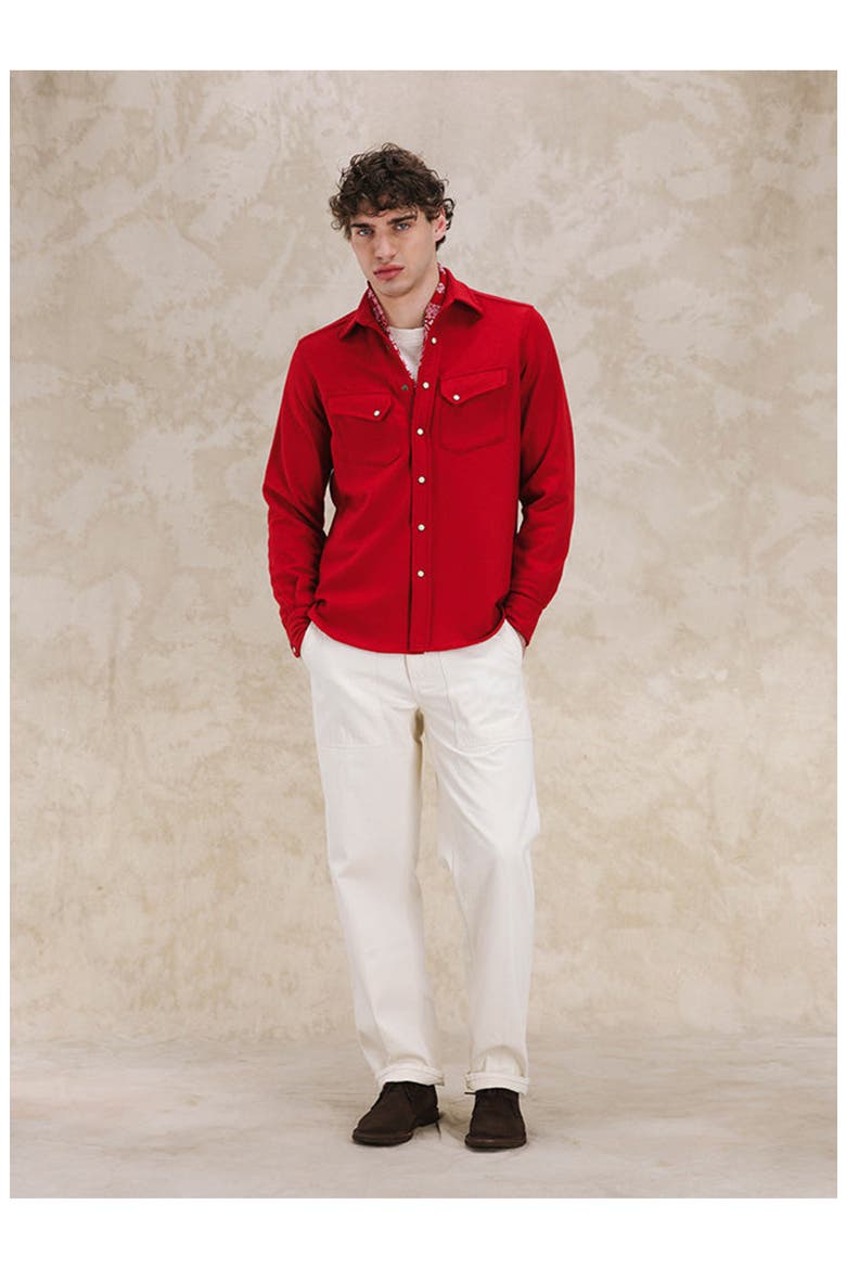 Pasadena Western Flannel Shirt, Alternate, color, Red