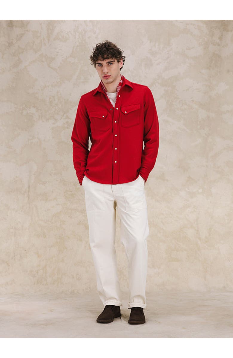 Fortela Pasadena Western Flannel Shirt, Alternate, color, Red