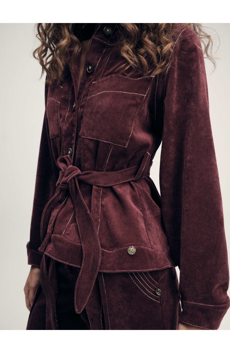 Zierra Leona Zaharian Jacket, Alternate, color, Burgundy