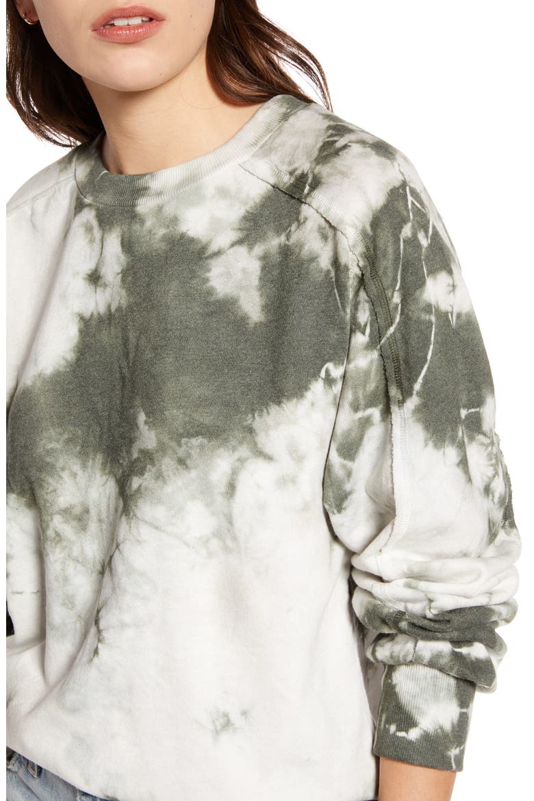 Tie Dye Crewneck Sweatshirt, Alternate, color, OLIVE SARMA COMBO