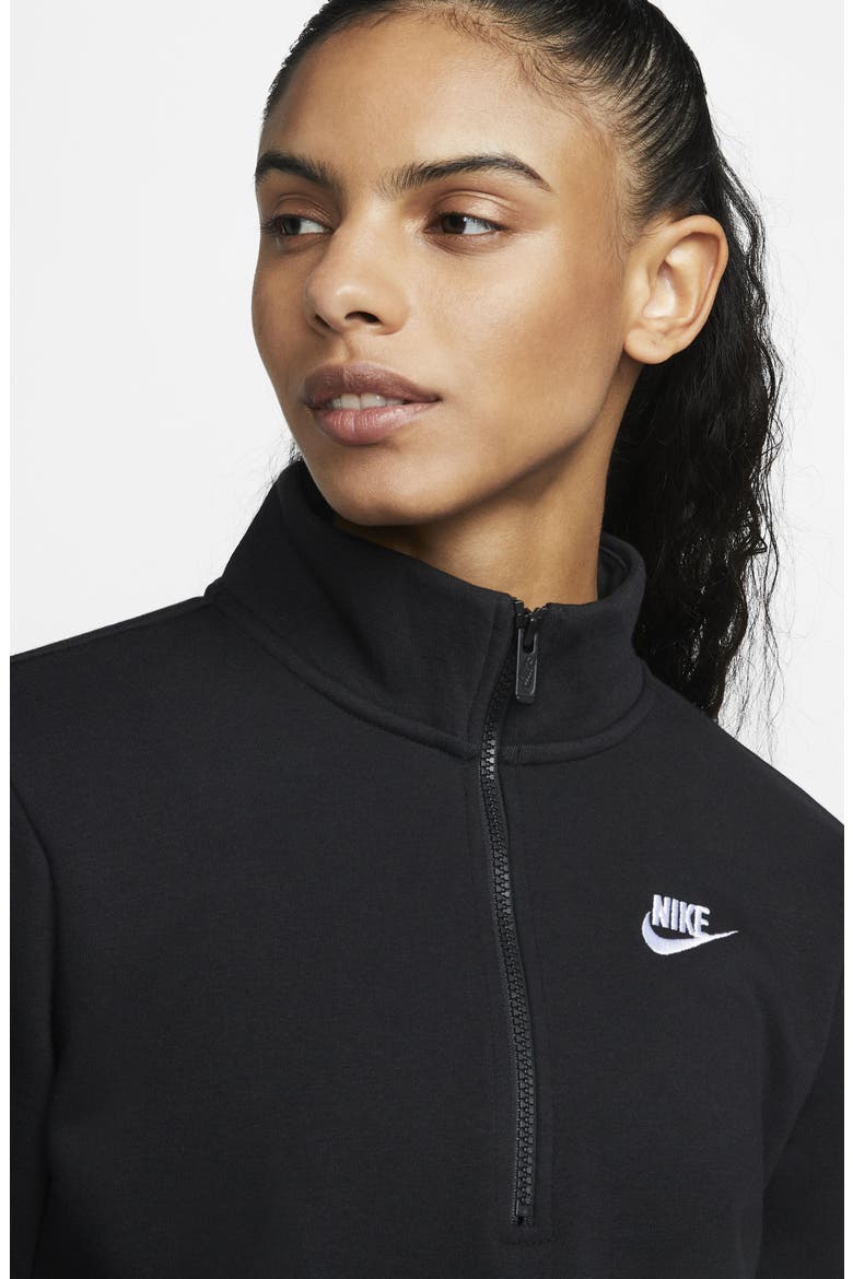 Sportswear Club Fleece Quarter Zip Pullover, Alternate, color, BLACK