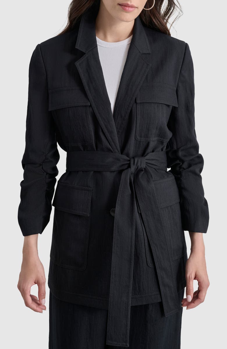 DKNY Weathered Twill Belted Jacket, Main, color, 