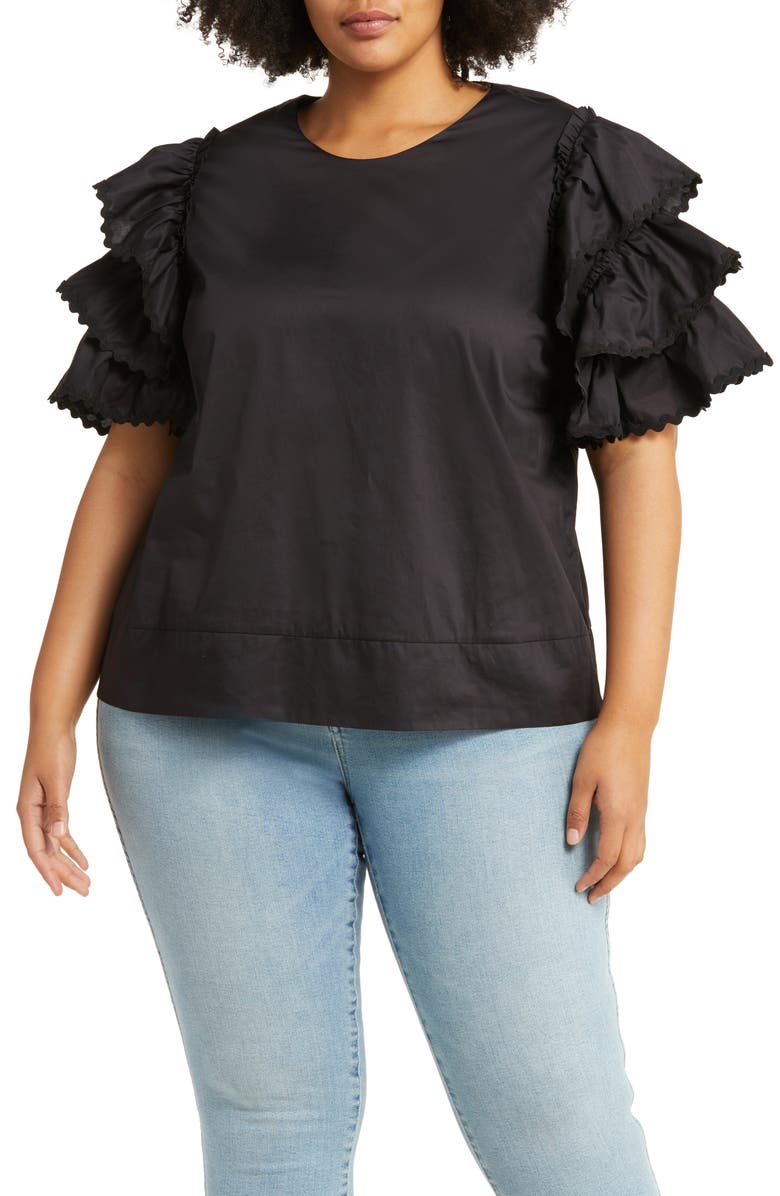 HARSHMAN Juliette Ruffle Sleeve Blouse, Main, color, 