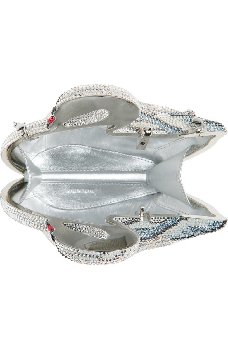 JUDITH LEIBER COUTURE Swan Odette Crystal Embellished Novelty Clutch, Alternate, color,