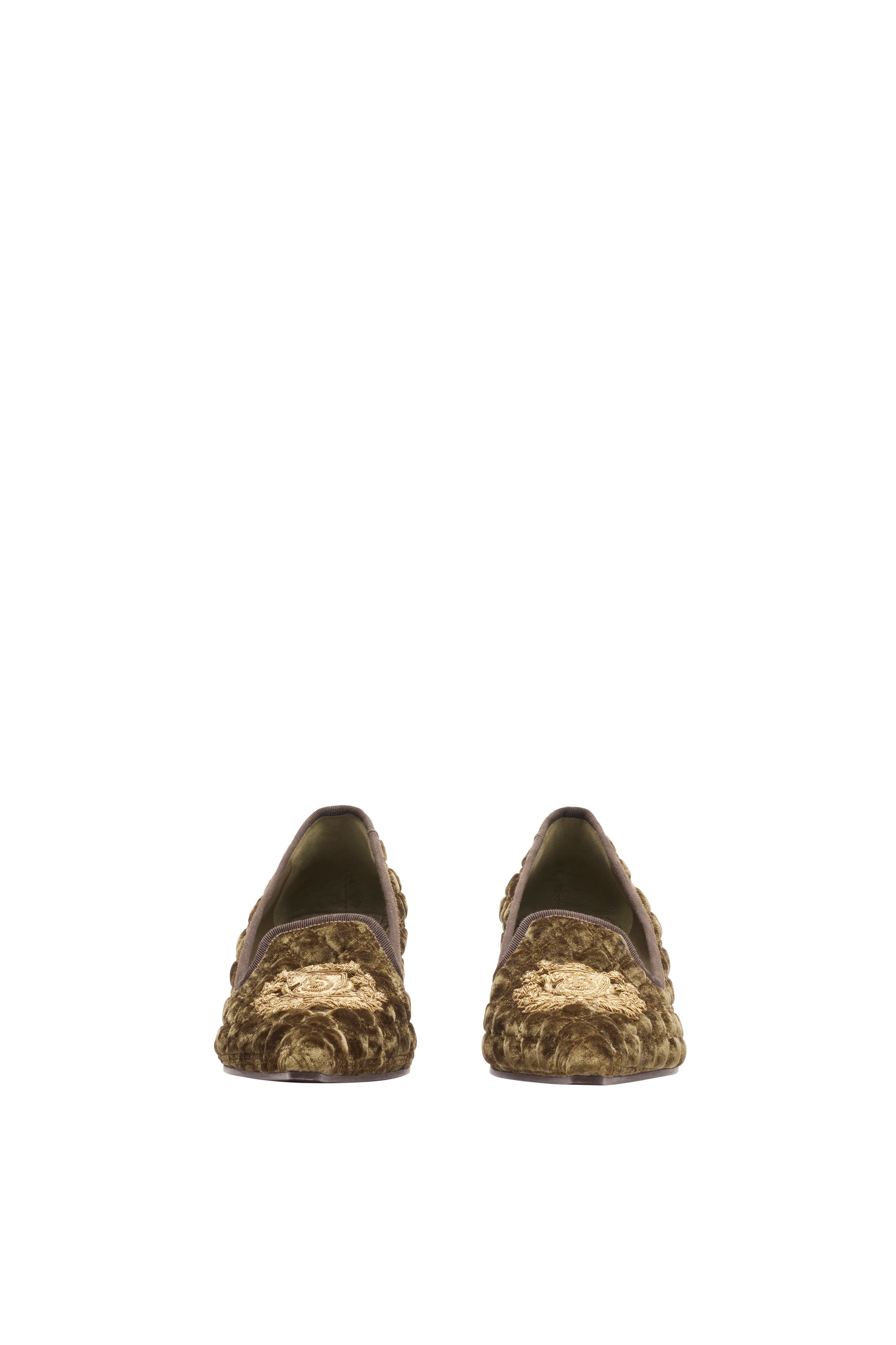 Burberry Quilted Velvet Cameo Slippers, Alternate, color, Linden Brown