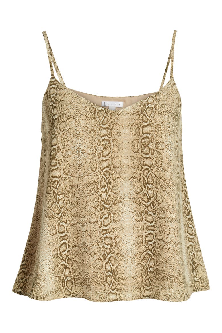 V-Neck Cami, Alternate, color, TAN TAUPE SNAKESKIN