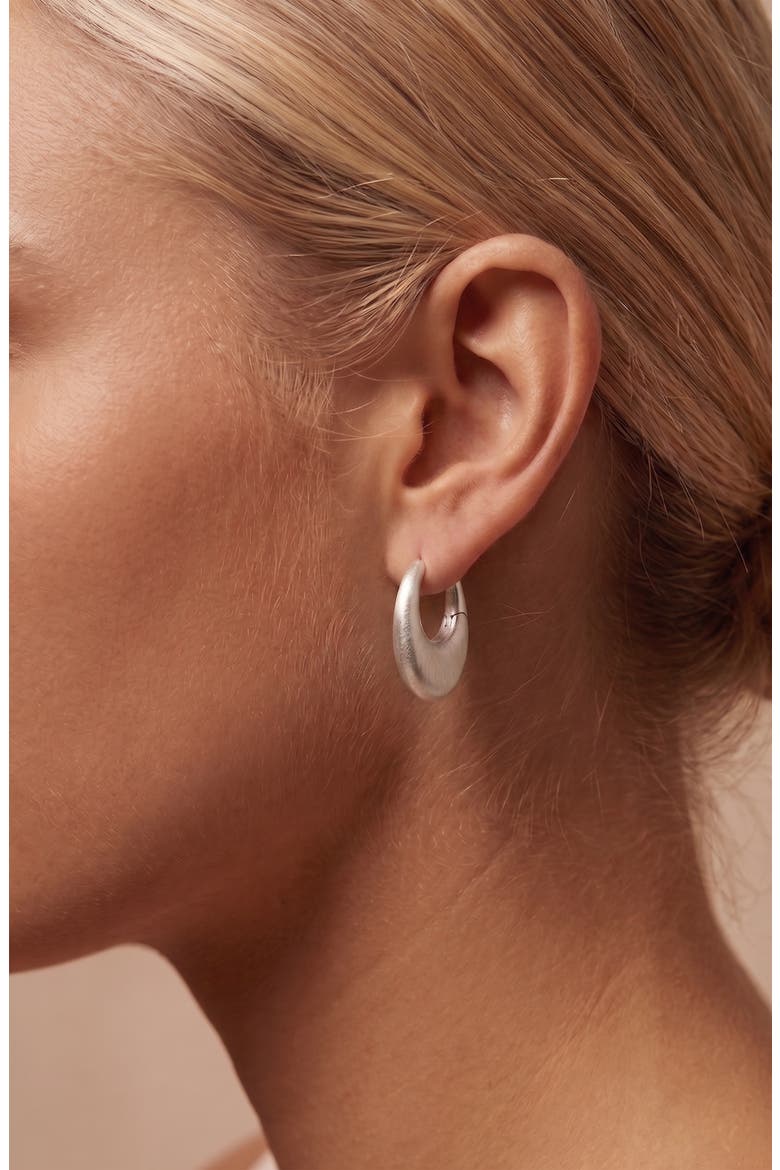 Eclipse Mini Hoops in Silver, Alternate, color, Silver