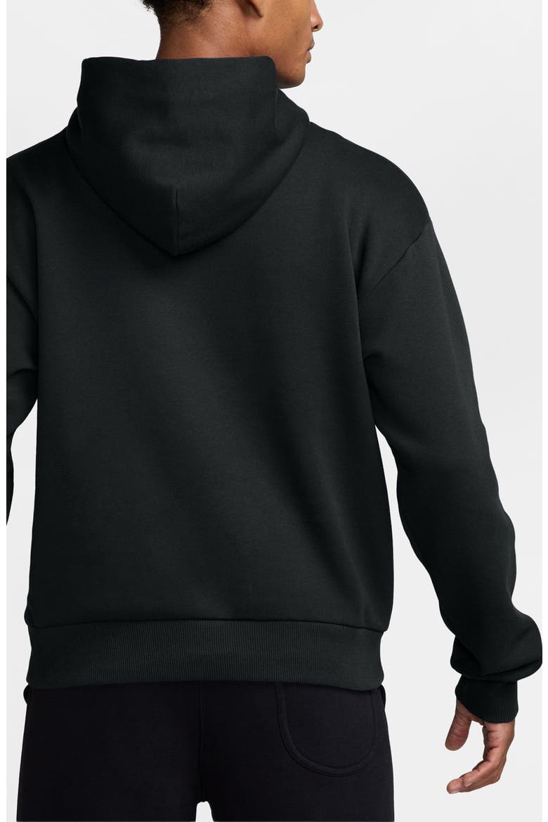 Solo Logo Fleece Hoodie, Alternate, color, TOTAL BLACK/ SAIL