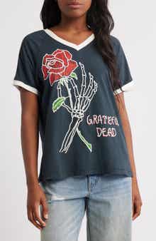 Daydreamer Grateful Dead Skeleton Rose Graphic T-Shirt