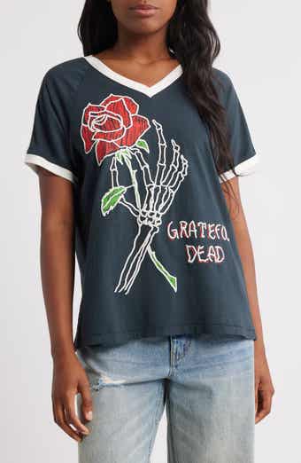 Daydreamer Grateful Dead Skeleton Rose Graphic T-Shirt