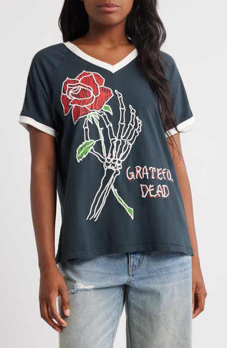 Daydreamer Grateful Dead Skeleton Rose Graphic T-Shirt