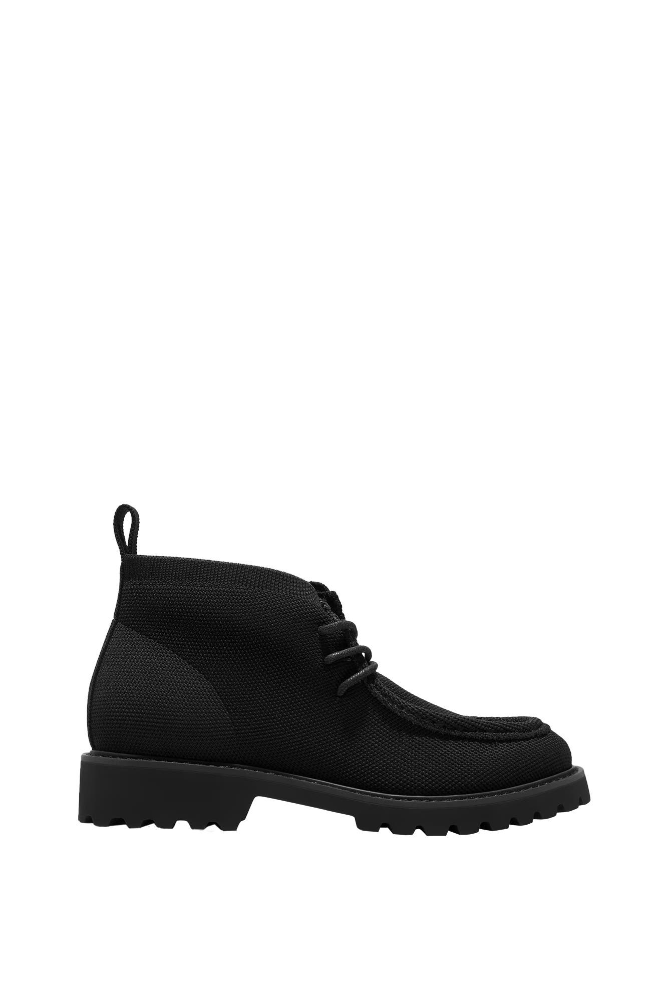 Francis Round-Toe Lug Sole Ankle Boots, Alternate, color, Black