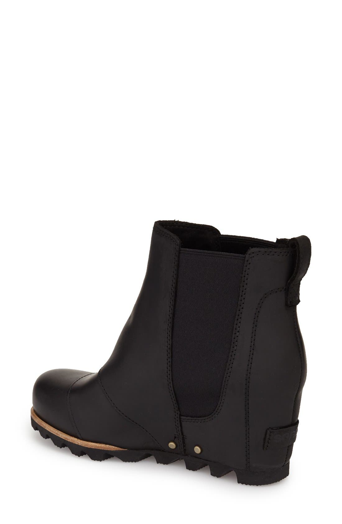 'Lea' Waterproof Wedge Bootie, Alternate, color, BLACK