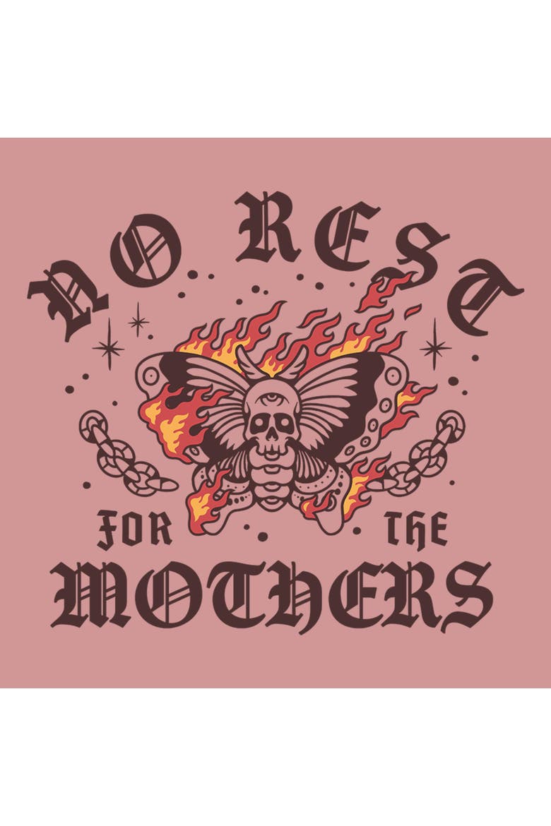 Junior's Lost Gods No Rest for the Mothers  Graphic T-Shirt, Alternate, color, Desert Pink