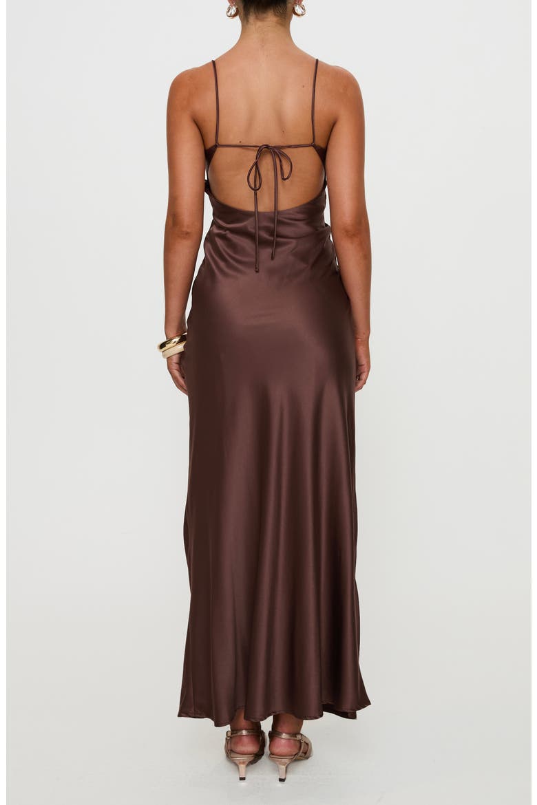 Angels Only Satin Gown, Alternate, color, CHOCOLATE