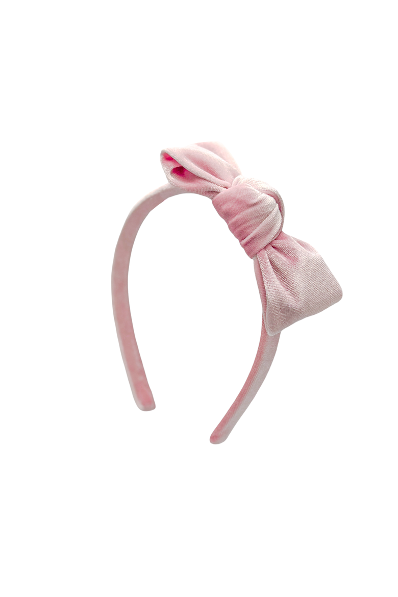 Velvet Girls' Bow Headband, Main, color, Light Pink