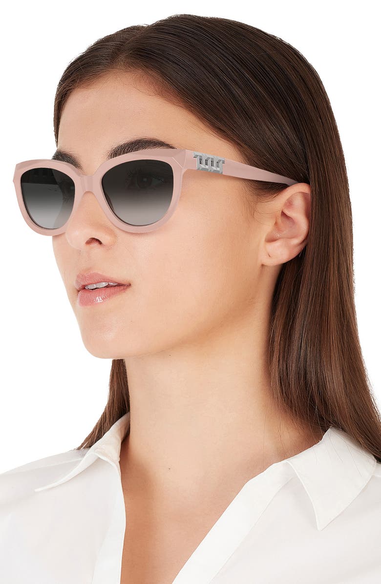 Tiffany & Co. 53mm Gradient Cat Eye Sunglasses, Alternate, color, Grey Flash