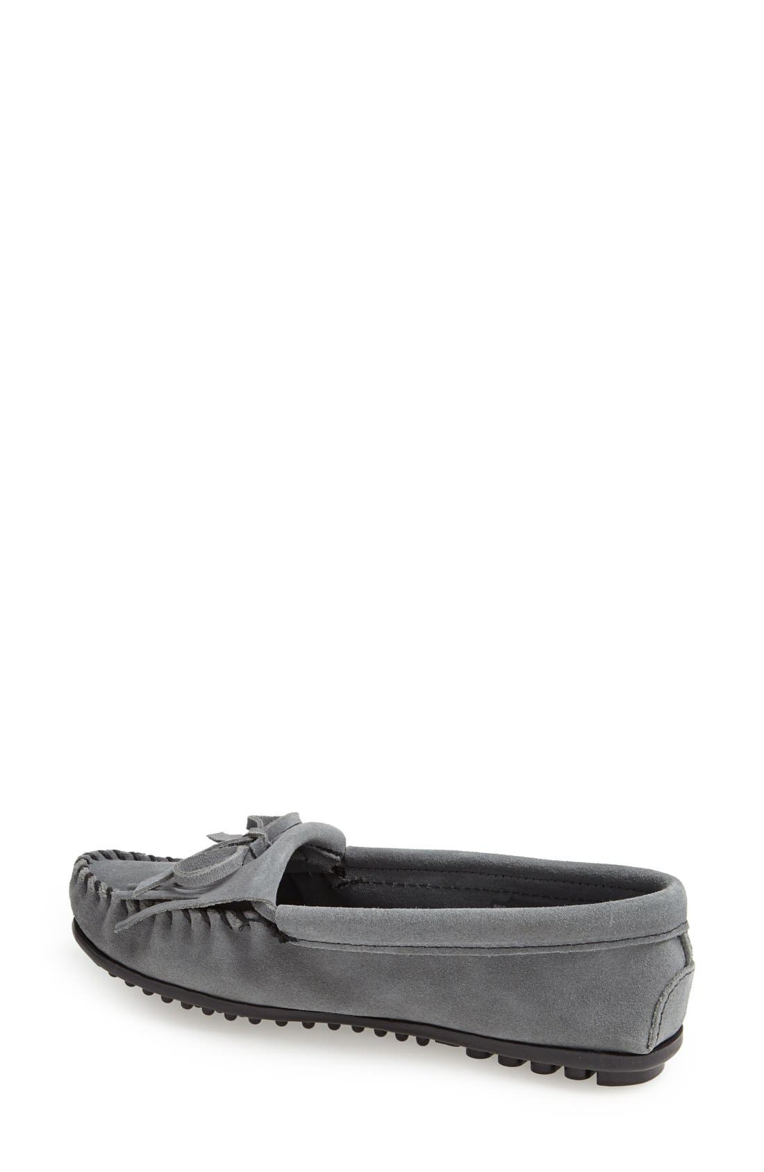 Kilty Suede Driving Shoe, Alternate, color, STORM