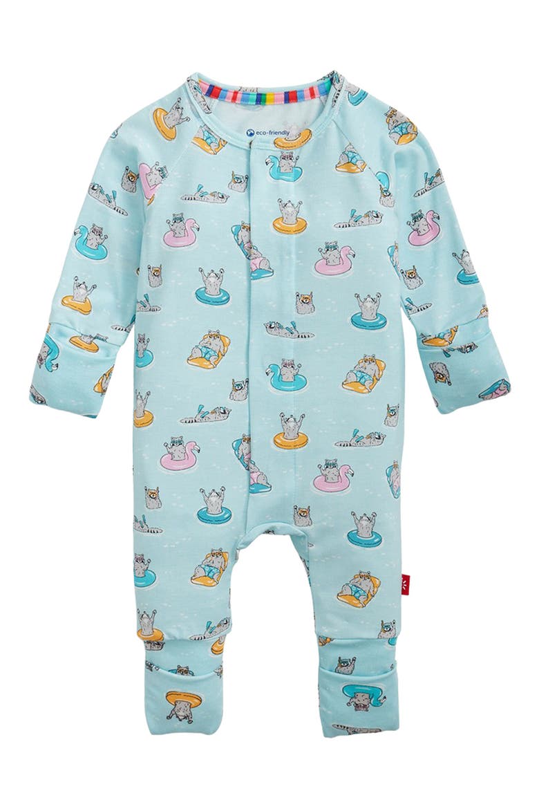 Raccoon Lagoon Magnetic Convertible Romper, Main, color, RACCOONS
