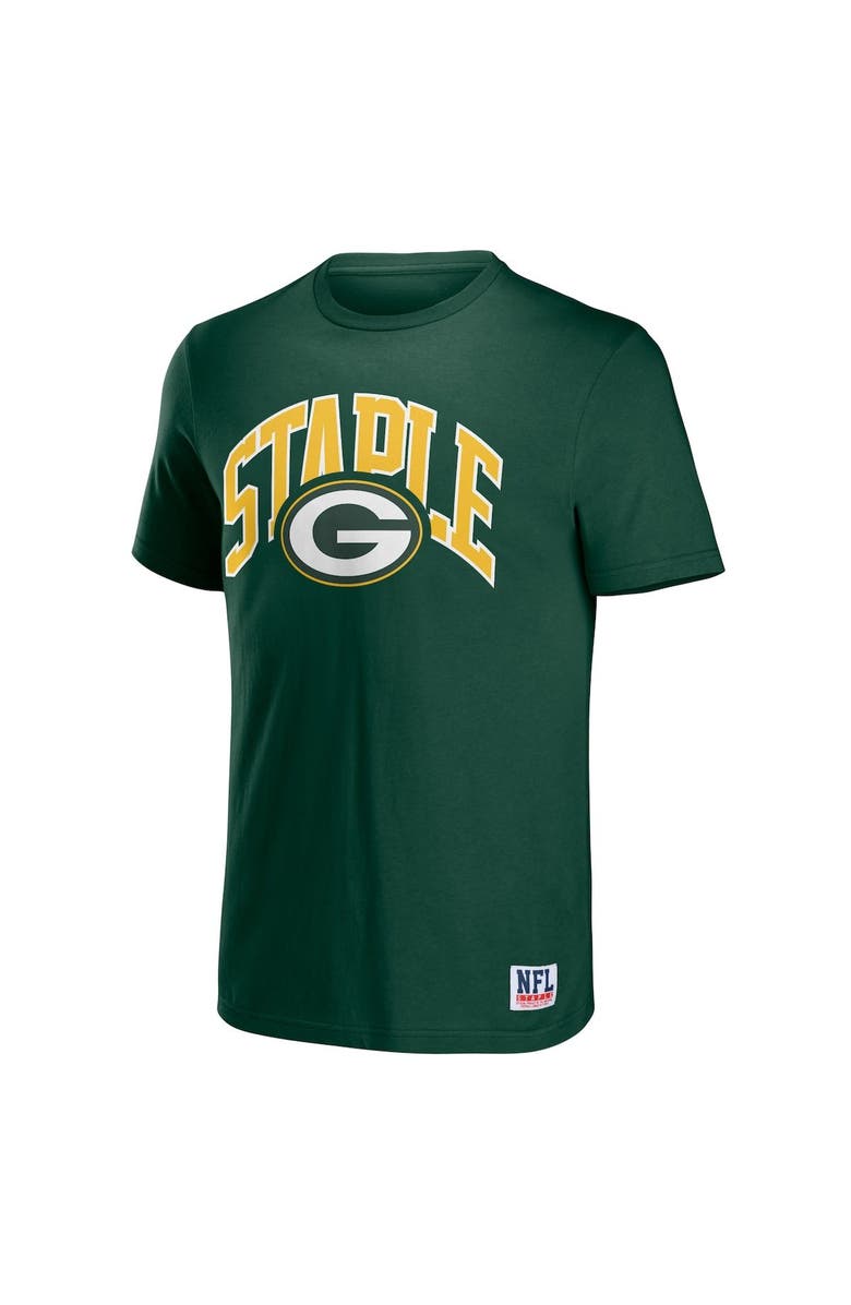 STAPLE Men's NFL x Staple Hunter Green Green Bay Packers Logo Lockup T-Shirt, Alternate, color, Hunter Green