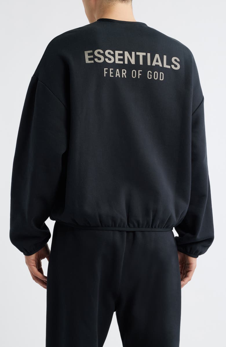 Fear of God Essentials Modern Fit Fleece Crewneck Sweatshirt, Alternate, color, Jet Black
