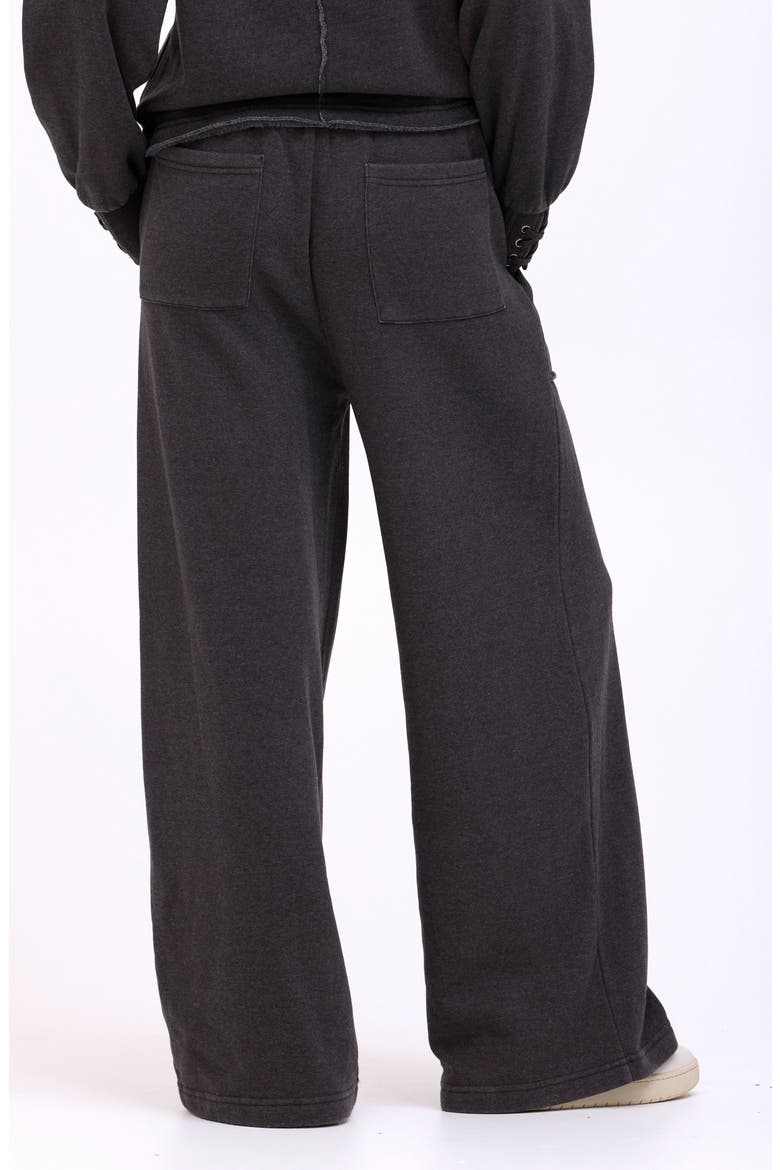 Sigourney Mineral Wash Wide Leg Pants, Alternate, color, BLACK